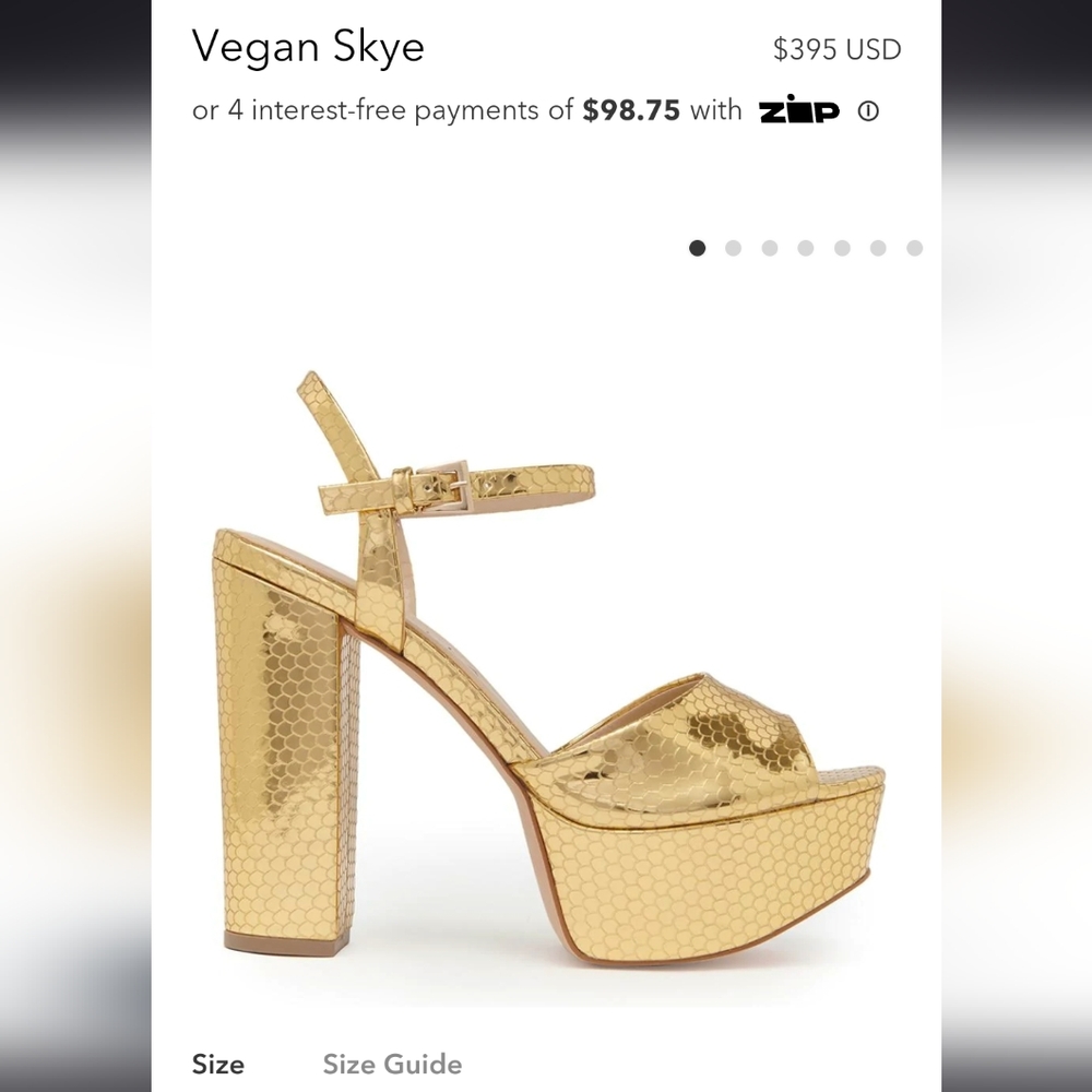 Daniella Shevel Vegan Skye Platform Gold Heel Sandal - Picture 5 of 5